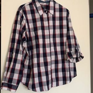 Ladies Shirt red white blue.